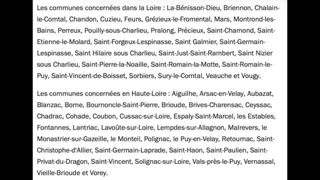 VOICI les 65 communes en état de catastrophe naturelle dans la Loire et la Haute-Loire #secheresse