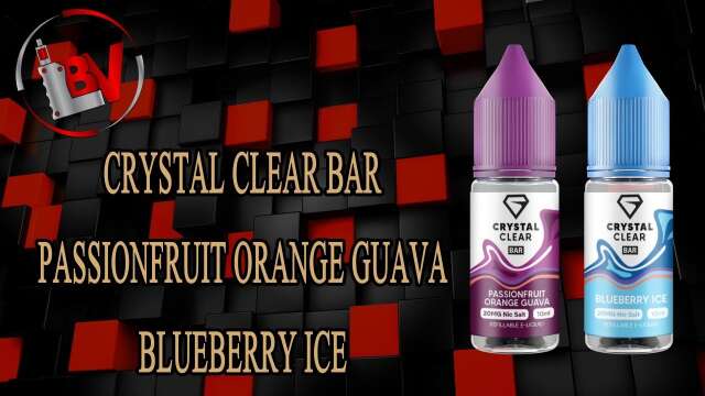 Crystal Clear Bar Blueberry ice and Passionfruit Orange and Guava