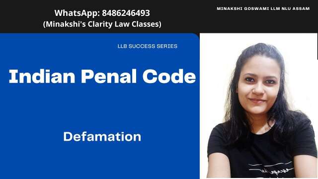 Defamation CRIMINAL LAW 1 Indian Penal Code  online live coaching class for LL.B. students KSLU KLE