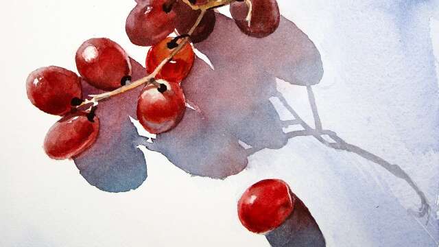 Watercolor Live - how to paint grapes