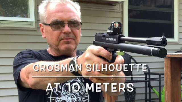 Crosman silhouette 1701P plinking targets at 10 meters and a failure report.