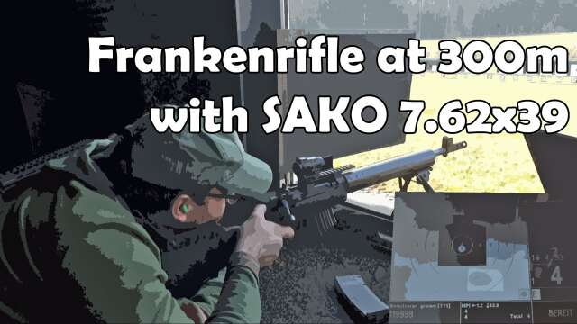 Frankenrifle (Australian International Arms) with 7.62x39 SAKO ammo and Holosun 503 Red Dot at 300m