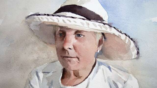 Watercolor portrait painting from life with conversation