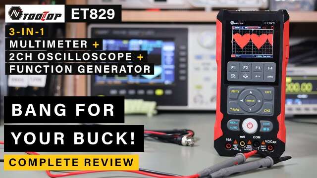 [BRAND NEW 2023] Tooltop ET829 ⭐2CH 80Mhz Oscilloscope + Multimeter  + Function Generator